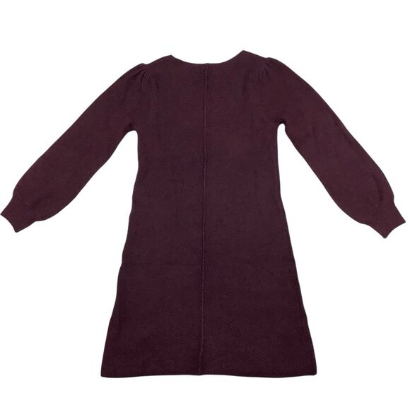 Max Studio V-Neck Sweater Dress Women Size S Long Sleeve Textured Knit Burgundy - Picture 4 of 16